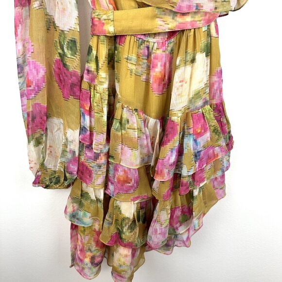 NWT ROCOCO SAND Avar Belted One Shoulder Dress in Ochre Women’s Size XS - Picture 12 of 16